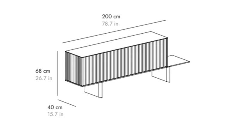 B 200 cm 3 Türen auf Bank