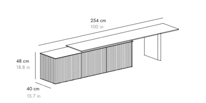 B 254 cm 3 Türen unter Bank