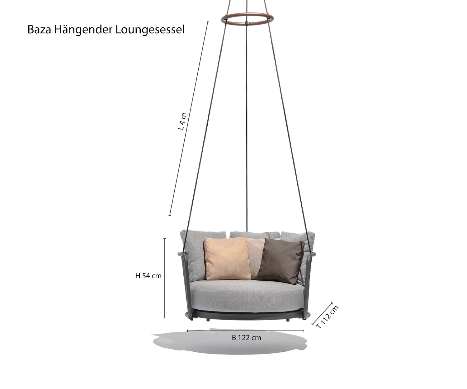 Todus Baza Round Swing Schaukel Sessel Skizze Maße Größen