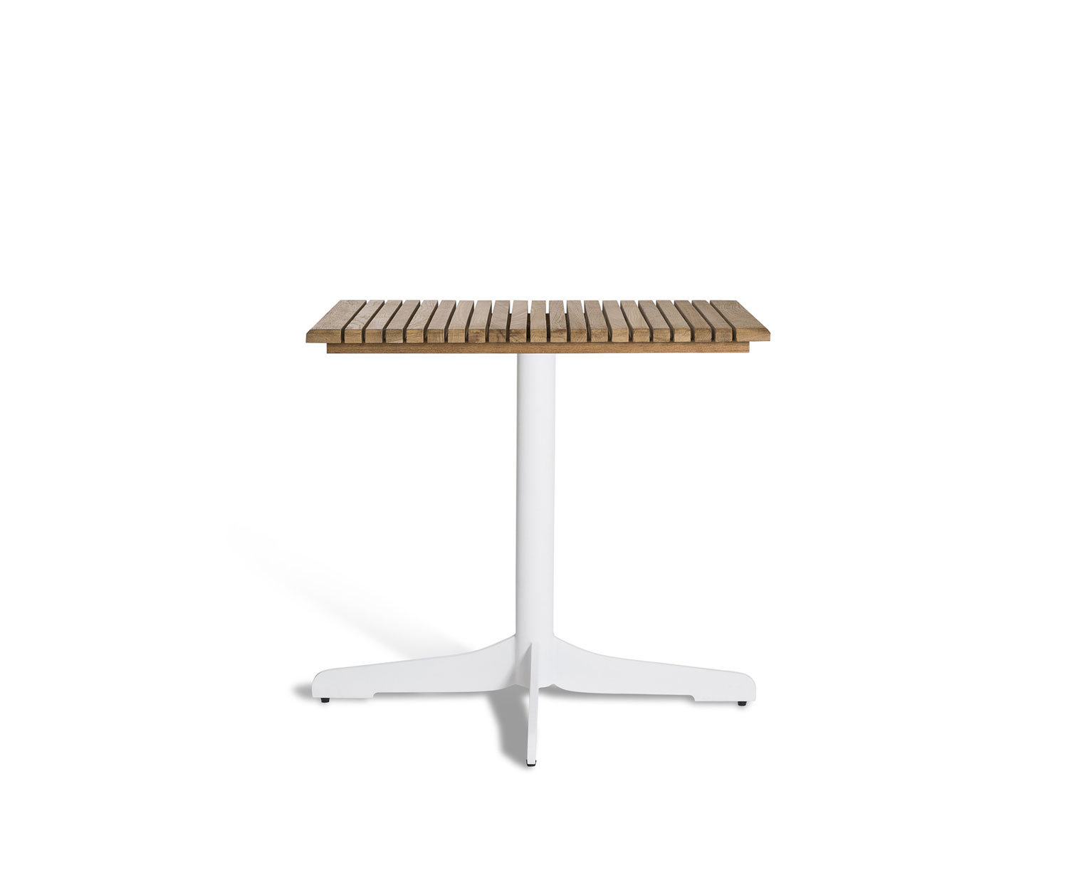 Oasiq Ceru Aluminium Esstisch B 70 cm weiß teak